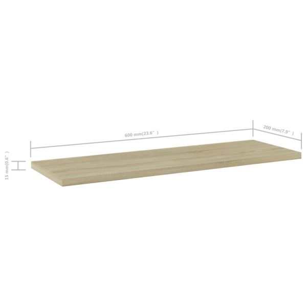 Рафтове за етажерка, 4 бр, дъб сонома, 60x20x1,5 см, ПДЧ