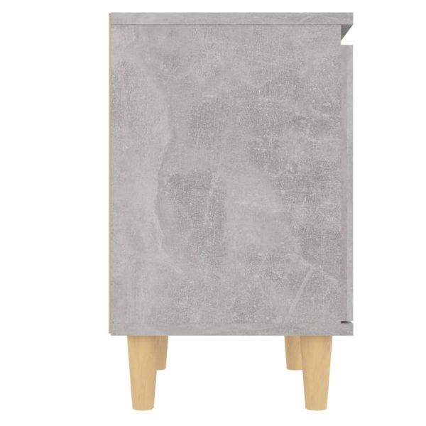 Нощни шкафчета крака дърво масив 2 бр бетонно сиви 40x30x50 см
