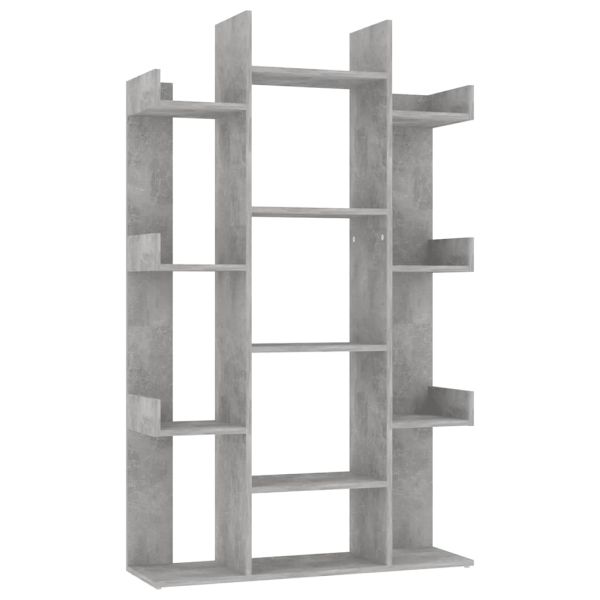 Шкаф библиотека, бетонно сив, 86x25,5x140 см, инженерно дърво