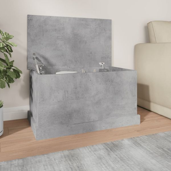 Кутия за съхранение, бетонно сиво, 70x40x38 см, инженерно дърво