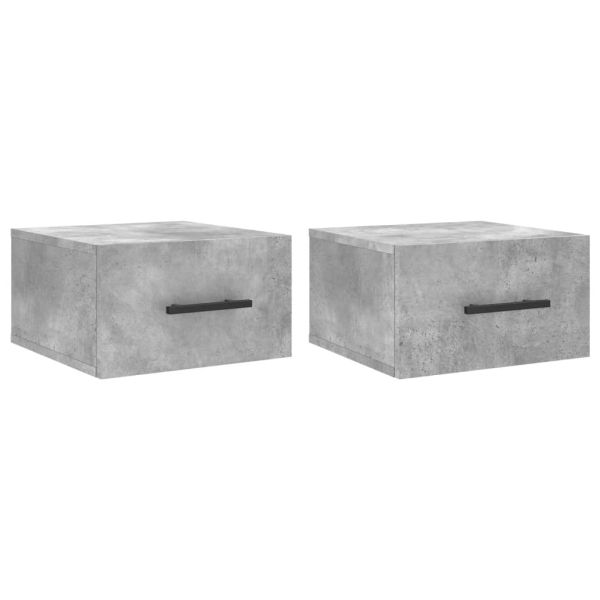 Нощни шкафчета за стенен монтаж 2 бр бетонно сиви 35x35x20 см