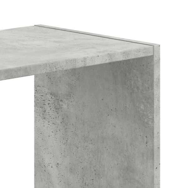 Библиотека, бетонно сива, 102x32x102 см, инженерно дърво