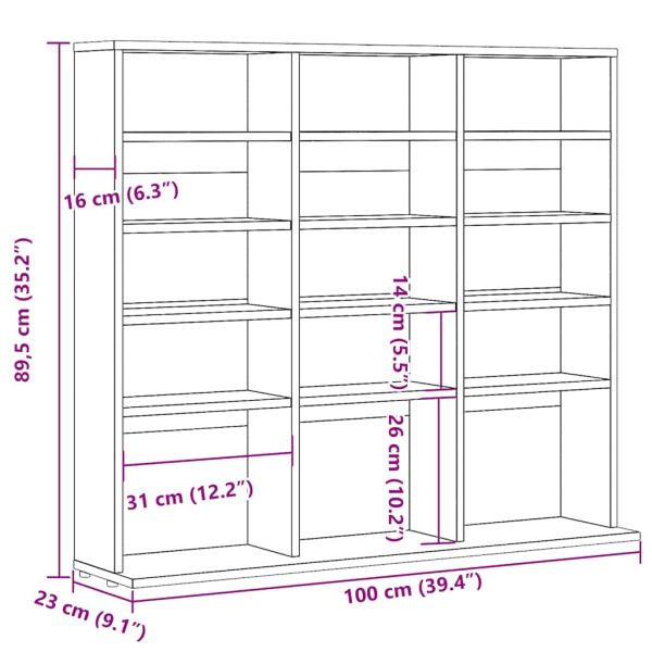 ТВ шкаф с колелца старо дърво 100x23x89,5 см инженерно дърво