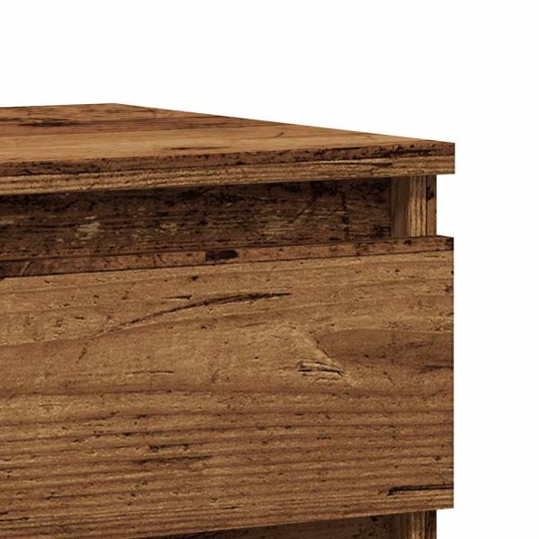 Нощно шкафче, старо дърво, 40x35x50 см инженерно дърво