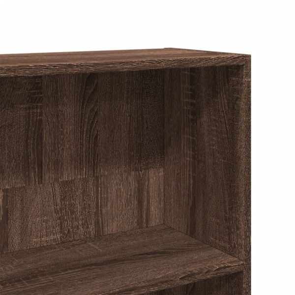 Библиотека, кафяв дъб, 80x24x143 см, инженерно дърво