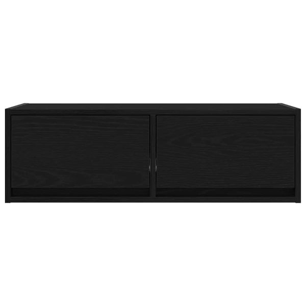 ТB шкафове, 2 бр, черен дъб, 80x31x25,5 см, инженерно дърво