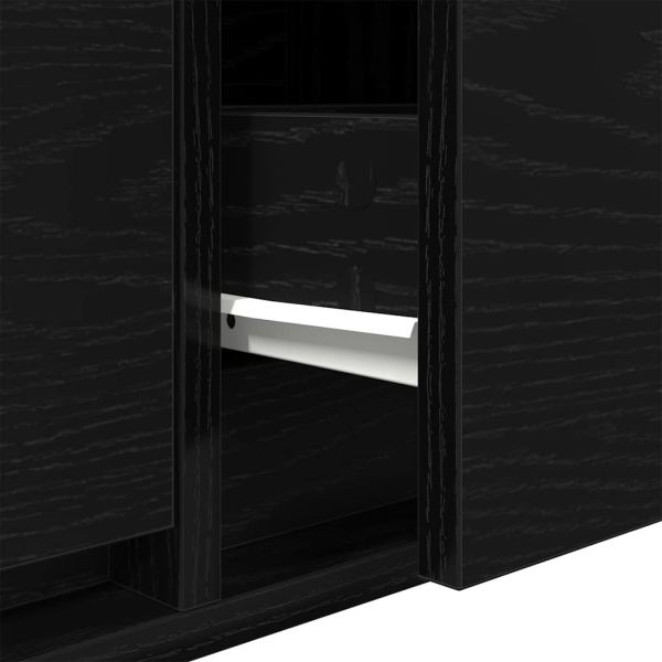 ТB шкафове, 2 бр, черен дъб, 80x31x25,5 см, инженерно дърво