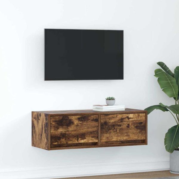 ТB шкаф, опушен дъб, 80x31x25,5 см, инженерно дърво