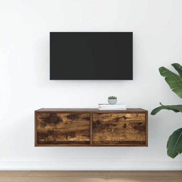ТB шкаф, опушен дъб, 80x31x25,5 см, инженерно дърво