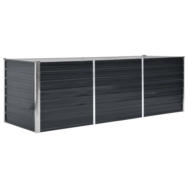 Градинска висока леха антрацит 240x80x77 см поцинкована стомана