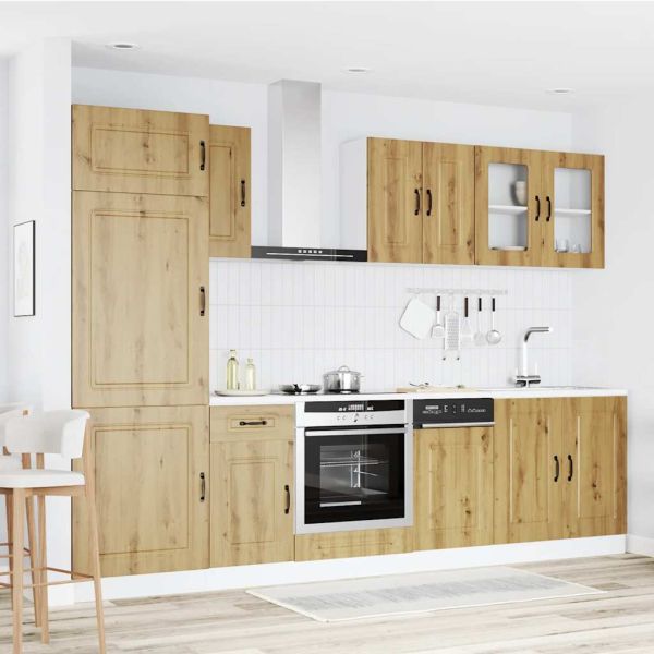 Комплект кухненски шкафове от 8 части Kalmar, инженерно дърво