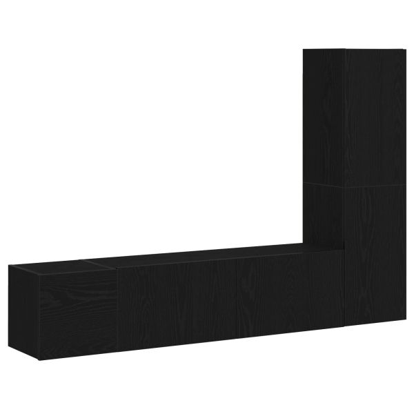 Комплект ТВ шкаф 4 pcs Черния дъб 130,5 x 30 x 140 см