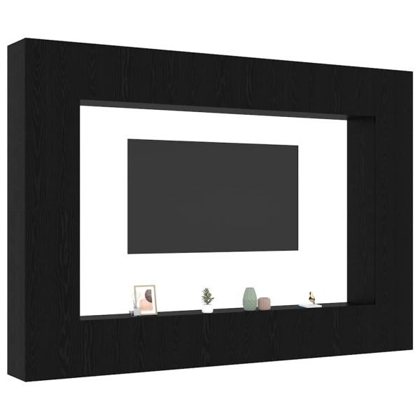 Комплект ТВ шкаф 8 pcs Черния дъб 100 x 30 x 30 cm