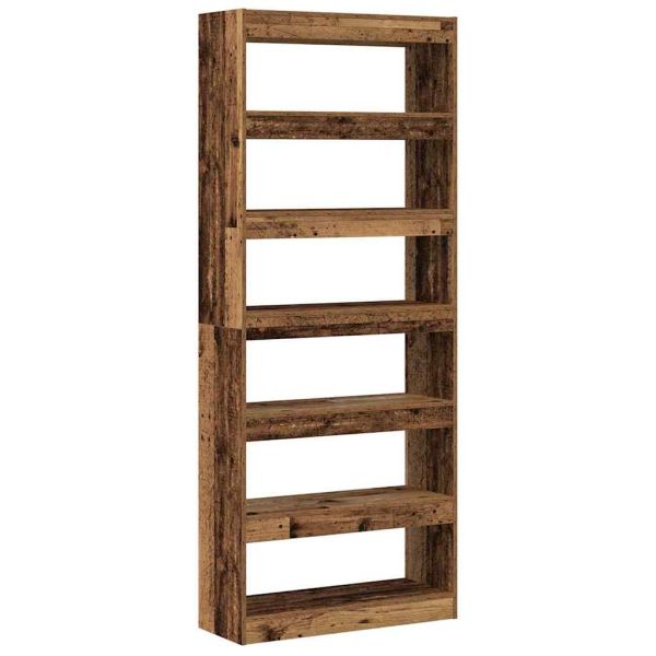 Шкаф за книги Старо дърво 80 x 30 x 198 см Инженерно дърво