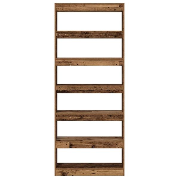 Шкаф за книги Старо дърво 80 x 30 x 198 см Инженерно дърво