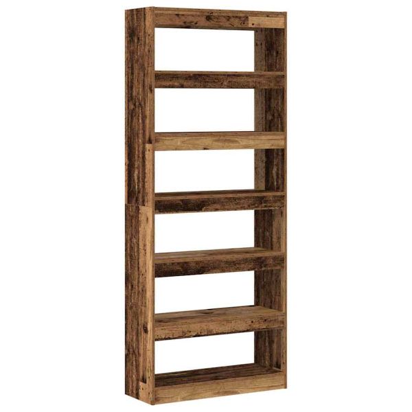 Шкаф за книги Старо дърво 80 x 30 x 198 см Инженерно дърво