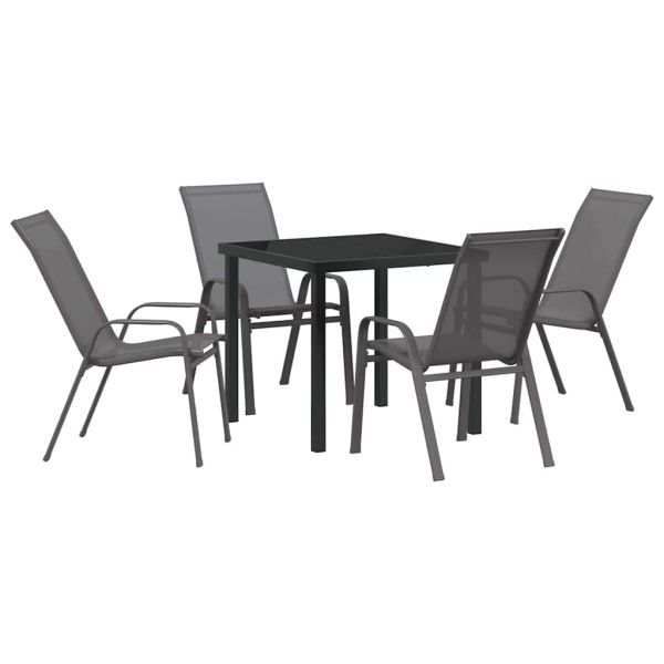 Комплект за хранене в градината 5 pcs Сив и черен