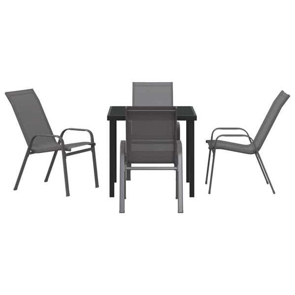 Комплект за хранене в градината 5 pcs Сив и черен