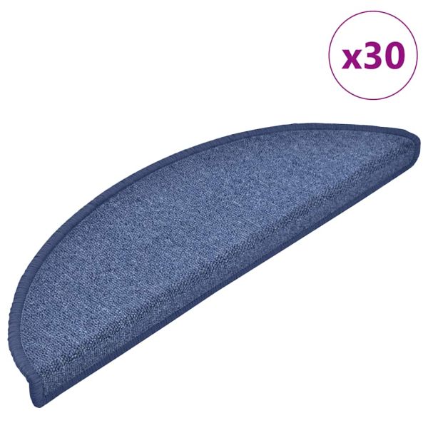 Изтривалки за стълби, 30 бр., 56x17x3 см, сини, полукръгли