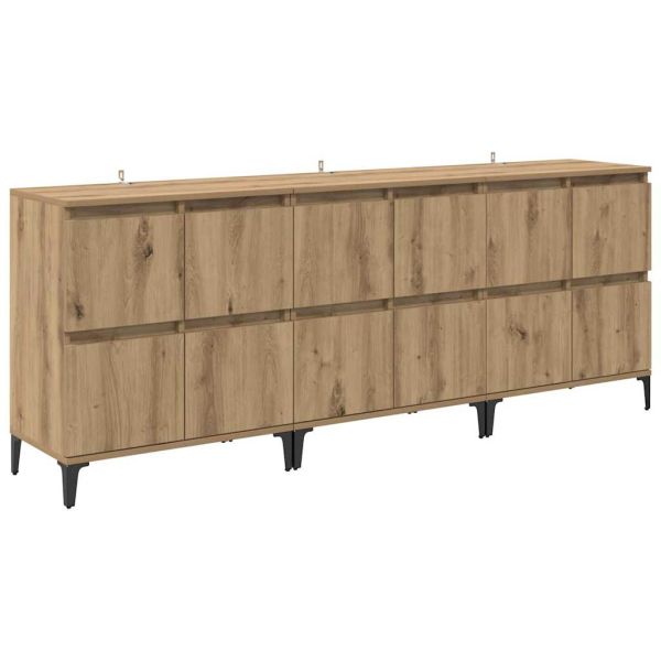 Скейдбордове 3 pcs Дъб 60 x 35 x 70 cm Инженерно дърво