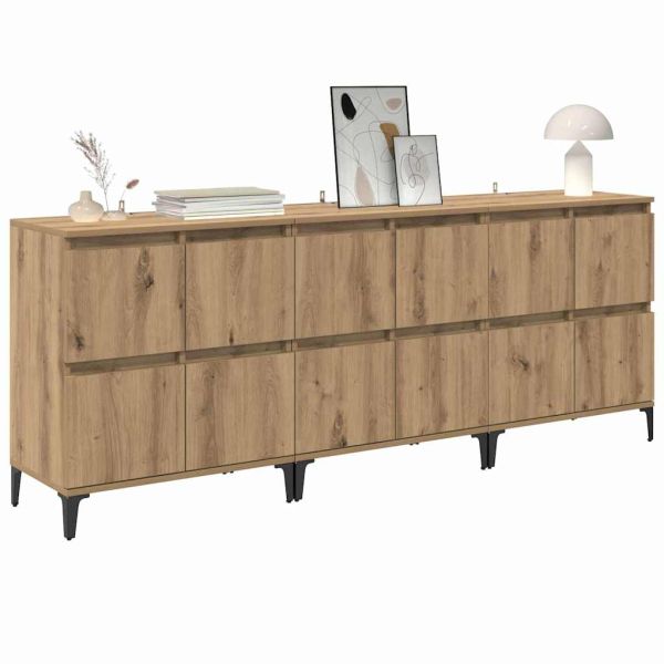 Скейдбордове 3 pcs Дъб 60 x 35 x 70 cm Инженерно дърво