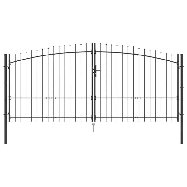 Двойна порта с заключване Woerden Сив 400 x 224,5 см Стомана