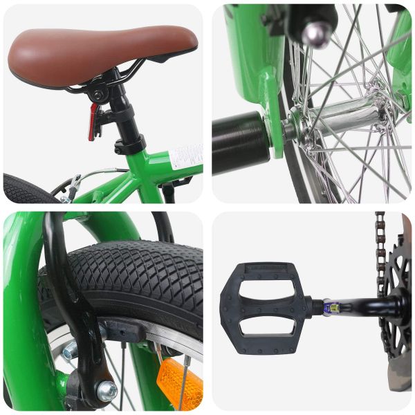 BMX Велосипед 18 инча за 7-10 години Зелено