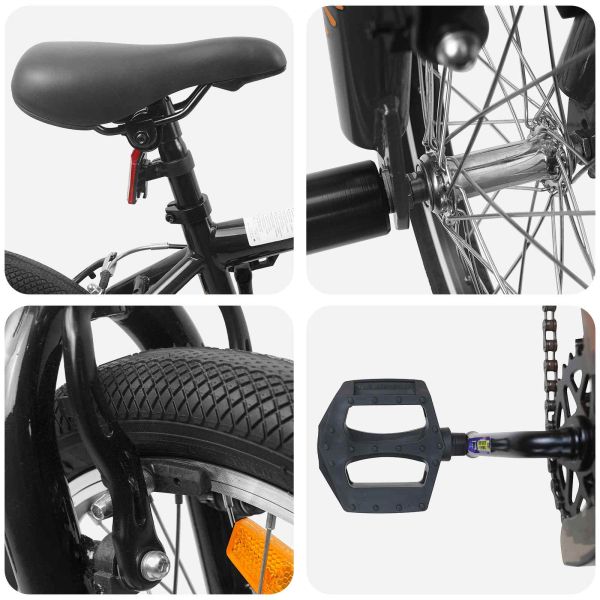 BMX Велосипед 18 инча за 7-10 години Черно