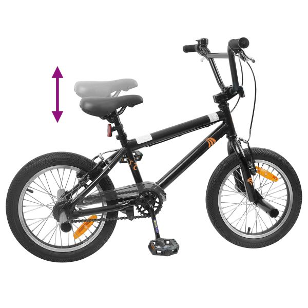 BMX Велосипед 18 инча за 7-10 години Черно