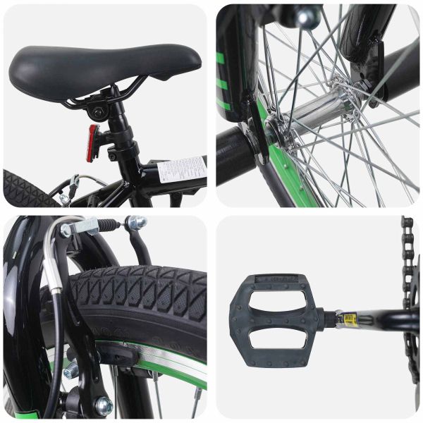 BMX Велосипед 20 инча за деца над 9 години Черно