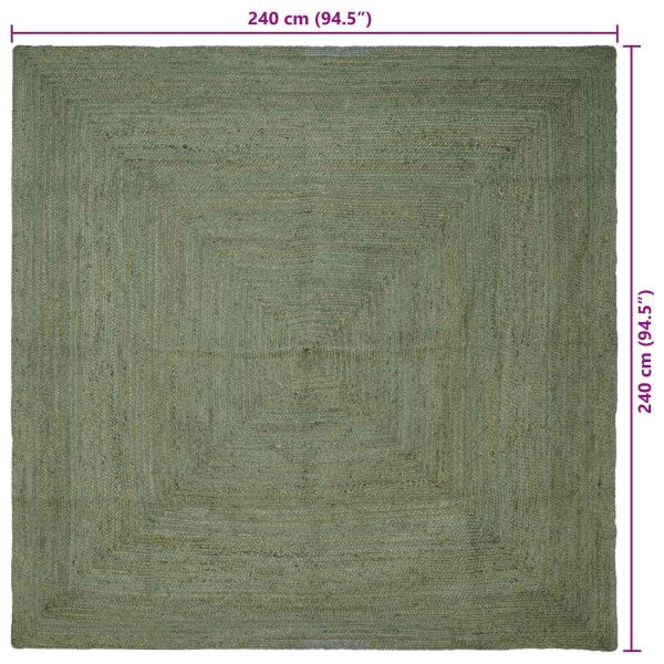 Килими за помещение Квадратна Маслиненозелено 240 x 240 cm юта