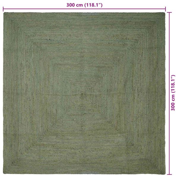Килими за помещение Квадратна Маслиненозелено 300 x 300 cm юта