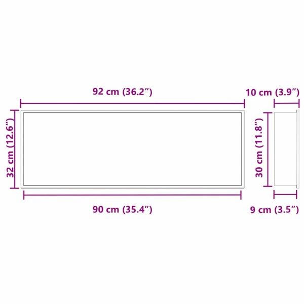 Нишата за душ Бяло 90 x 30 x 9,5 см Неръждаема стомана