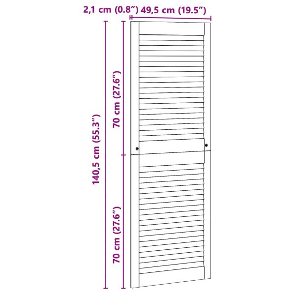 Врата за шкаф с врата 2 pcs Естествен 49,5 x 2,1 x 140,5 см