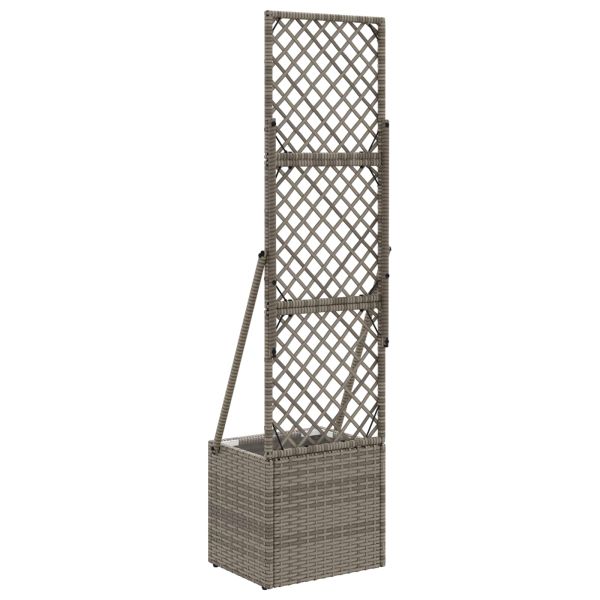 Градинска саксия с решетка Сиво 35 x 30 x 135 см полиратан