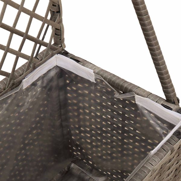 Градинска саксия с решетка Сиво 35 x 30 x 135 см полиратан