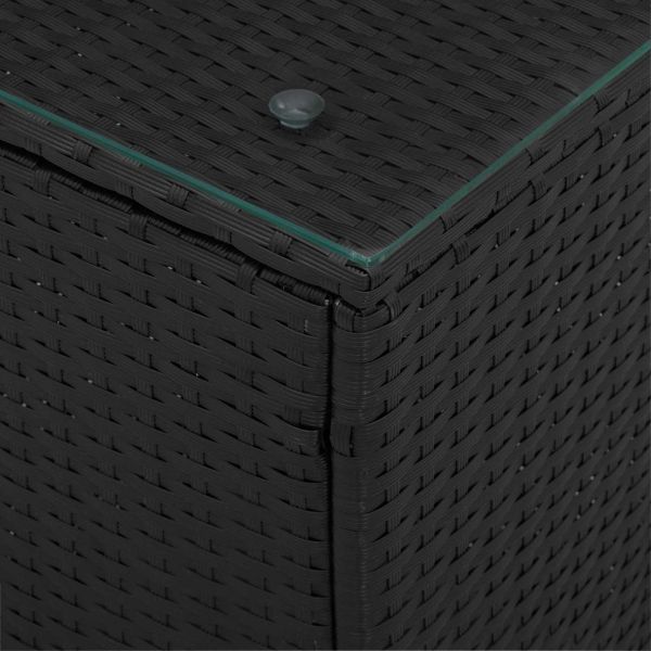Странична маса Черно 35 x 35 x 70 см полиратан