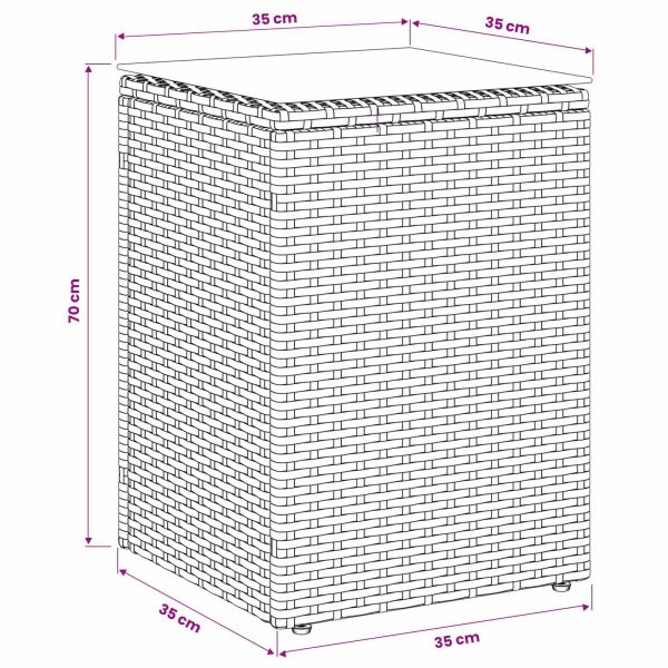Странична маса Черно 35 x 35 x 70 см полиратан