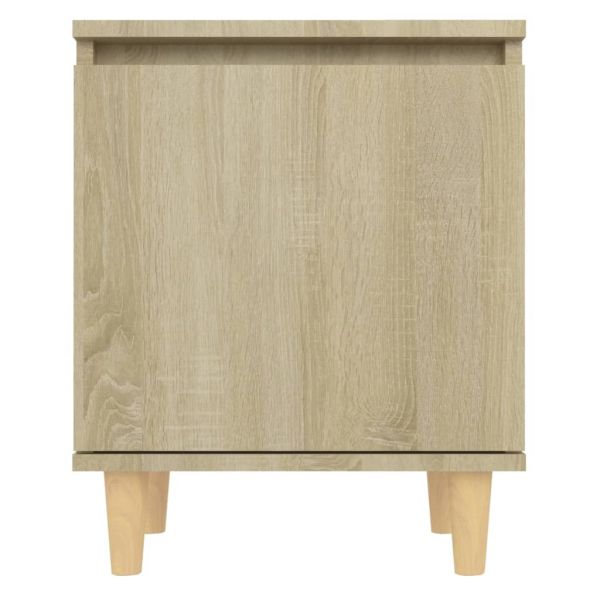 Нощни шкафчета с крака дървен масив 2 бр дъб сонома 40x30x50 см