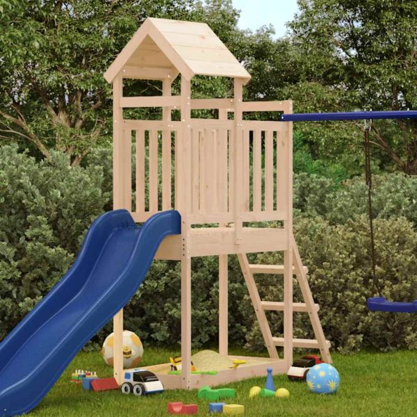 Комбинирано детско съоръжение за игра 53x110x214 см бор масив