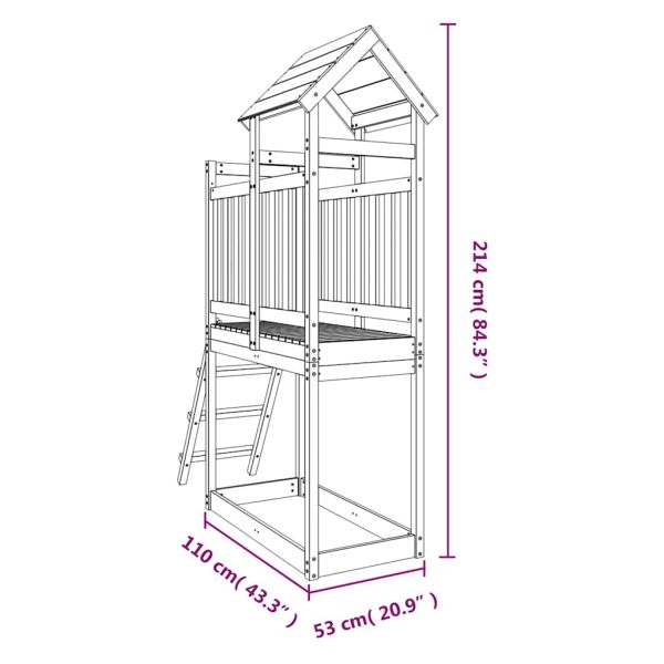 Комбинирано детско съоръжение 53x110x214 см дугласко дърво