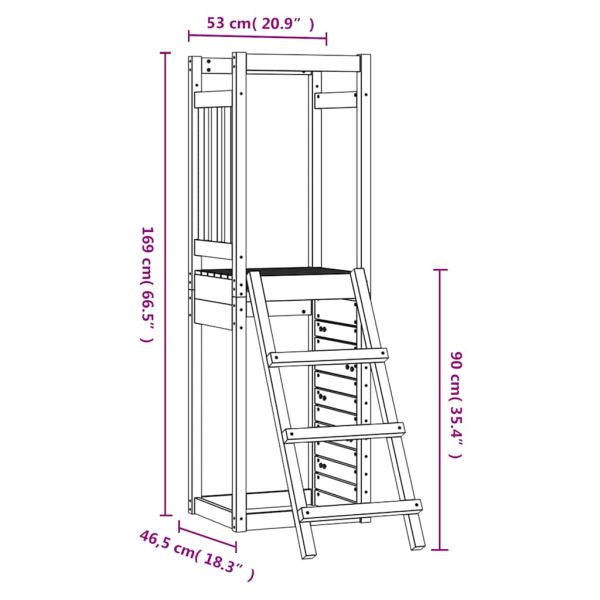 Комбинирано детско съоръжение 53x46,5x169 см импрегниран бор