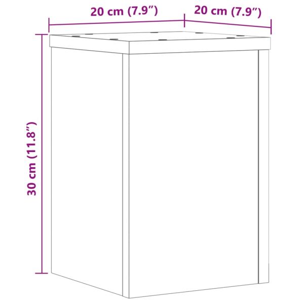 Стойки за растения 2 бр сив сонома 20x20x30 см инженерно дърво