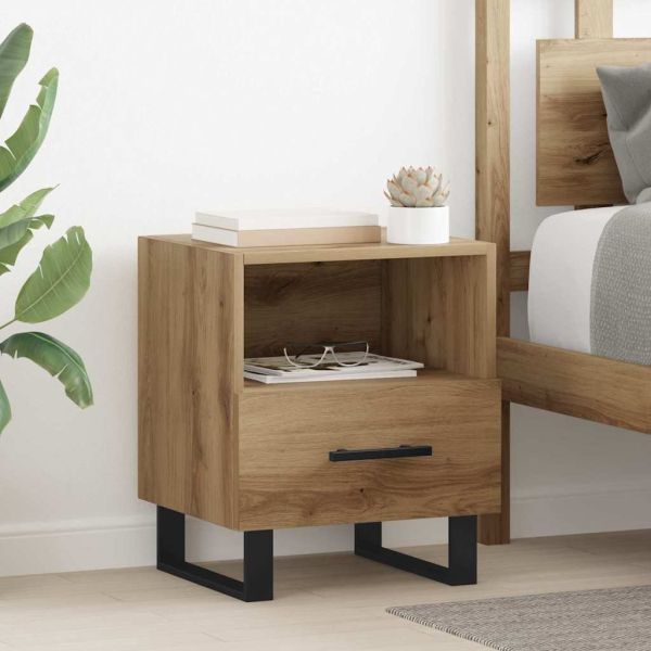 Нощен шкаф 2 pcs Дъб 40 x 35 x 47,5 см Инженерно дърво
