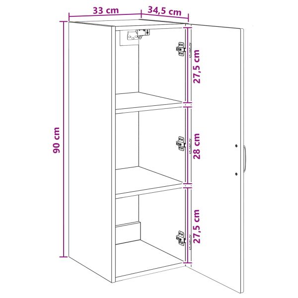 Стенно шкафче Дъб артизан 33 x 34,5 x 90 см Инженерна дървесина