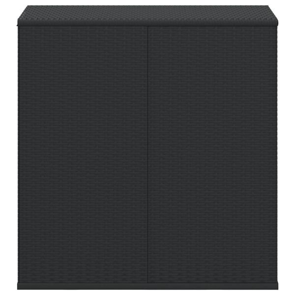 Кутия за градински възглавници PE ратан 100x49x103,5 см черна