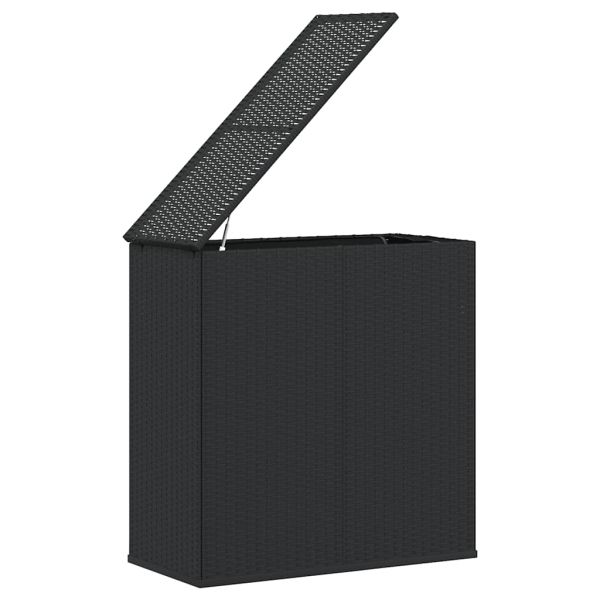 Кутия за градински възглавници PE ратан 100x49x103,5 см черна