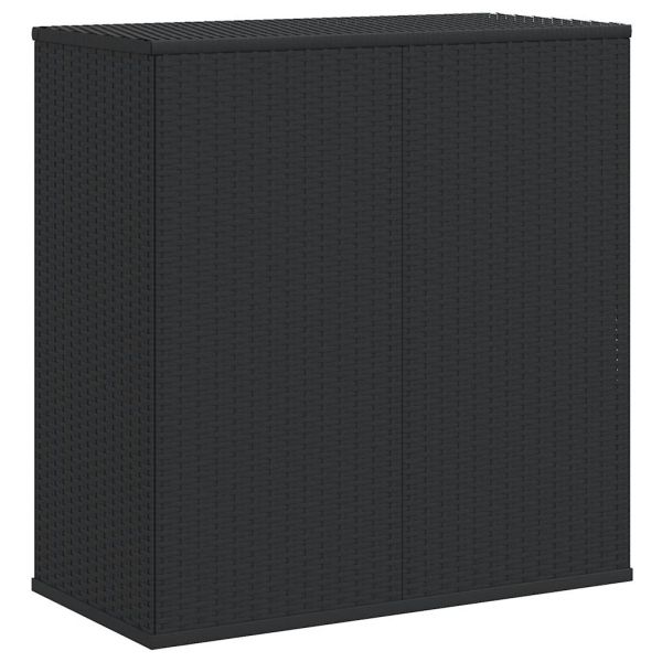 Кутия за градински възглавници PE ратан 100x49x103,5 см черна