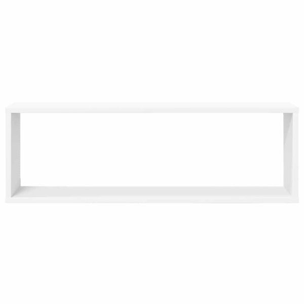 Стенни кубични рафтове 4 бр, бели, 80x15x26,5см инженерно дърво