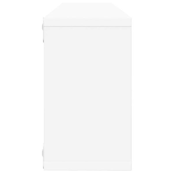 Стенни кубични рафтове 4 бр, бели, 80x15x26,5см инженерно дърво